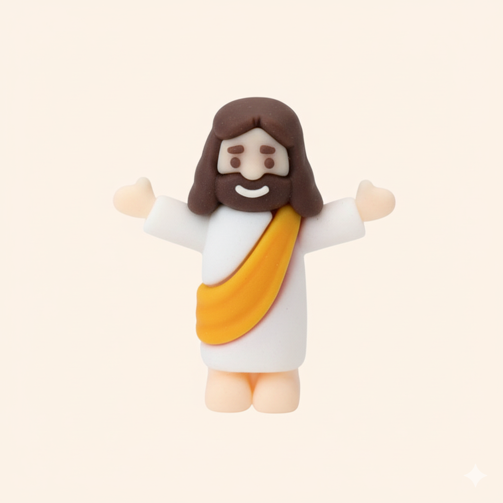 Um (01) Mini Jesus Miniatura Braços Levantados | Boneco Jesus Decoração Lembrancinha Religiosa Tiny Jesus