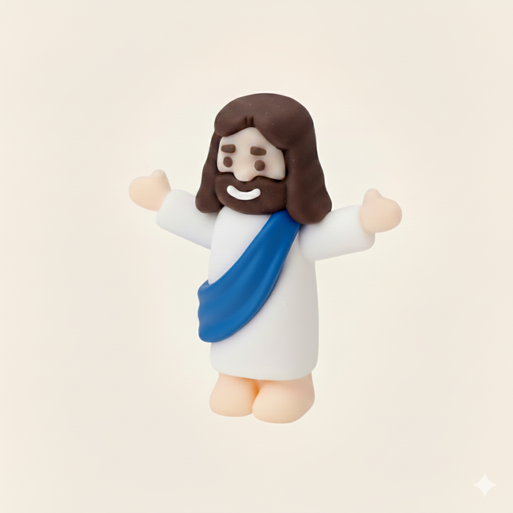 Um (01) Mini Jesus Miniatura Braços Levantados | Boneco Jesus Decoração Lembrancinha Religiosa Tiny Jesus