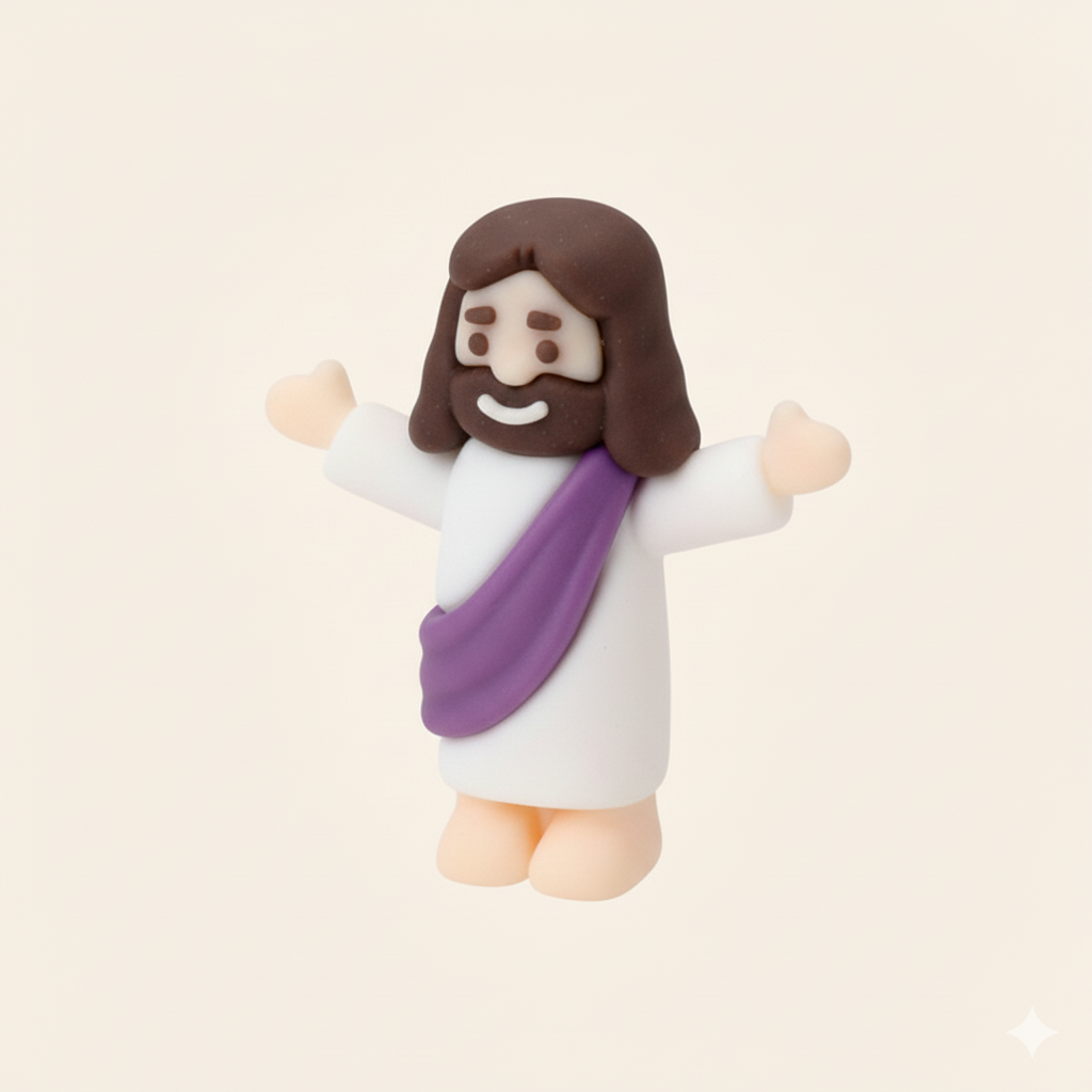 Um (01) Mini Jesus Miniatura Braços Levantados | Boneco Jesus Decoração Lembrancinha Religiosa Tiny Jesus