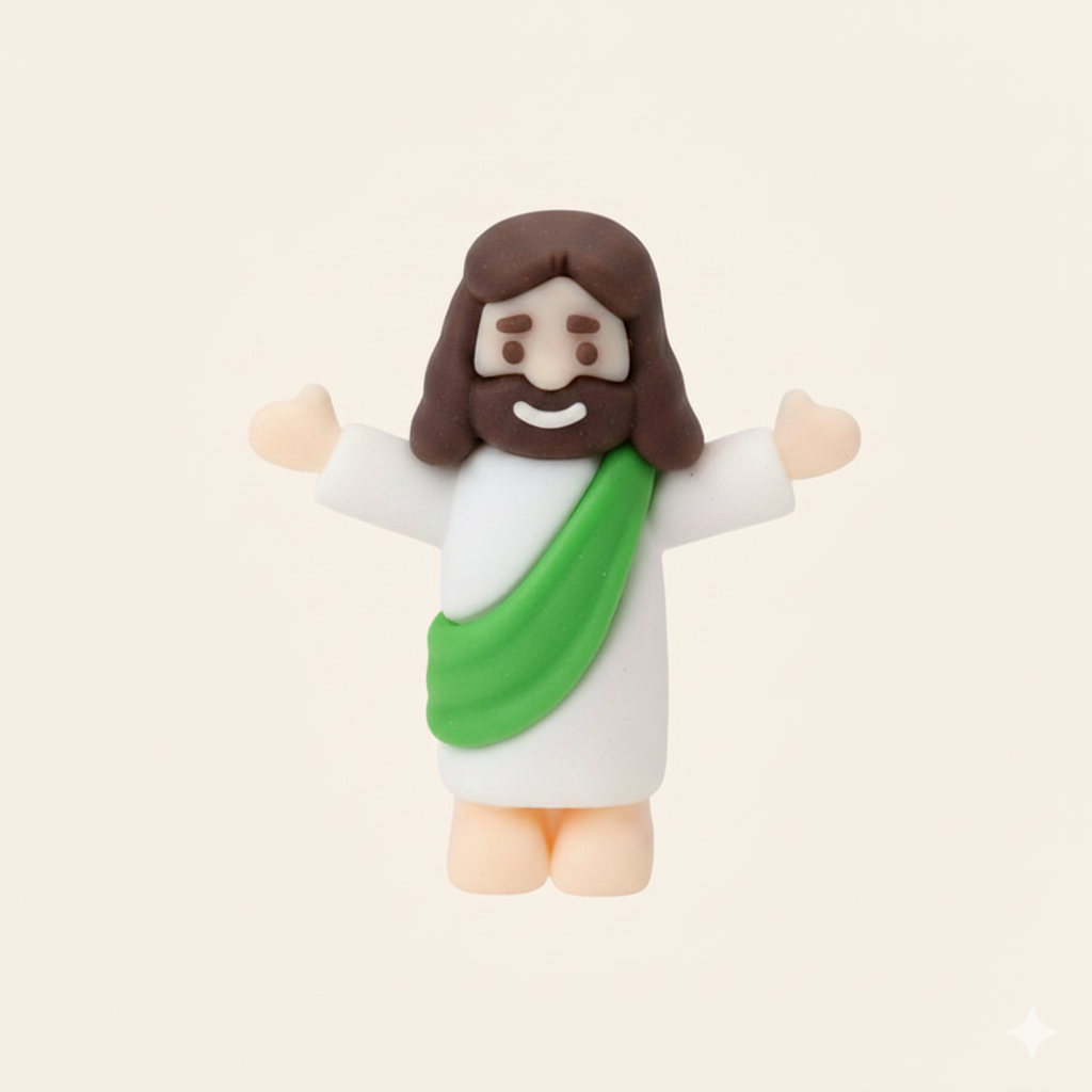 Um (01) Mini Jesus Miniatura Braços Levantados | Boneco Jesus Decoração Lembrancinha Religiosa Tiny Jesus