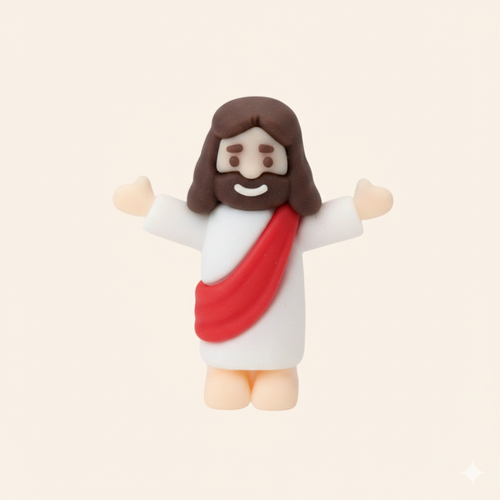 Um (01) Mini Jesus Miniatura Braços Levantados | Boneco Jesus Decoração Lembrancinha Religiosa Tiny Jesus