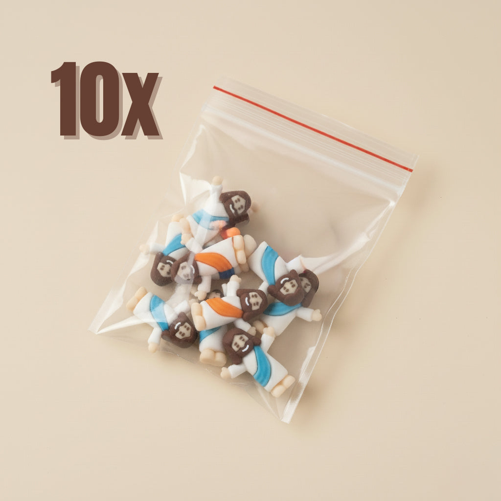 Kit 10 Unidades Mini Jesus Miniatura Braços Levantados | Boneco Jesus Decoração Lembrancinha Religiosa Tiny Jesus