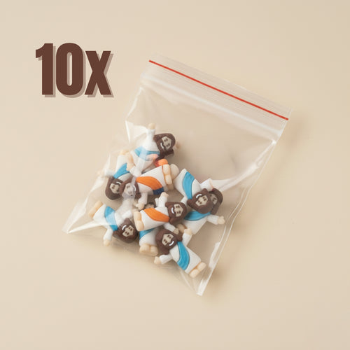 Kit 10 Unidades Mini Jesus Miniatura Braços Levantados | Boneco Jesus Decoração Lembrancinha Religiosa Tiny Jesus