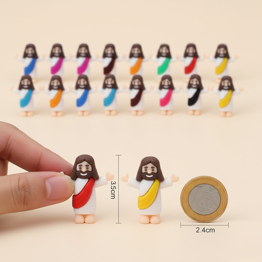 Um (01) Mini Jesus Miniatura Braços Levantados | Boneco Jesus Decoração Lembrancinha Religiosa Tiny Jesus