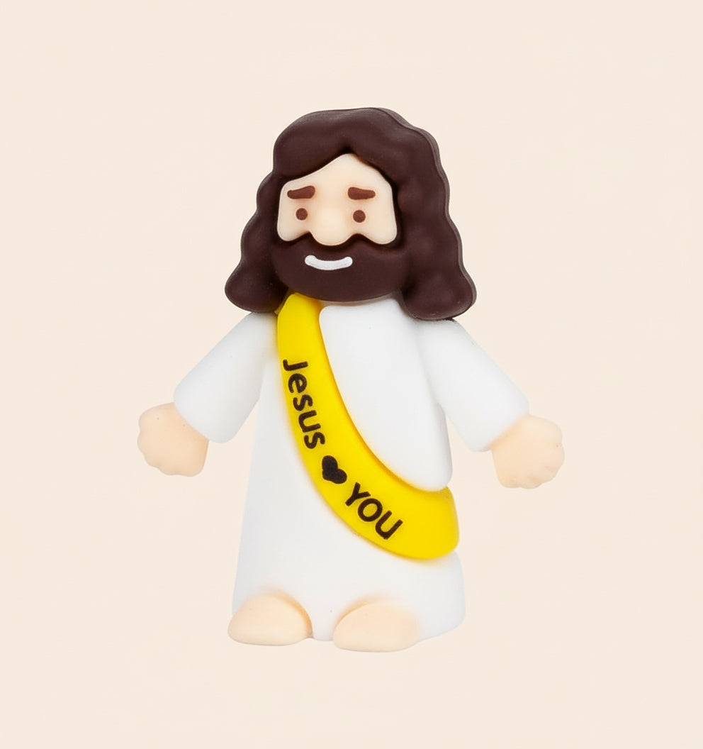 Um (01) Mini Jesus Miniatura Com Escrita | Boneco Jesus Decoração Lembrancinha Religiosa Tiny Jesus