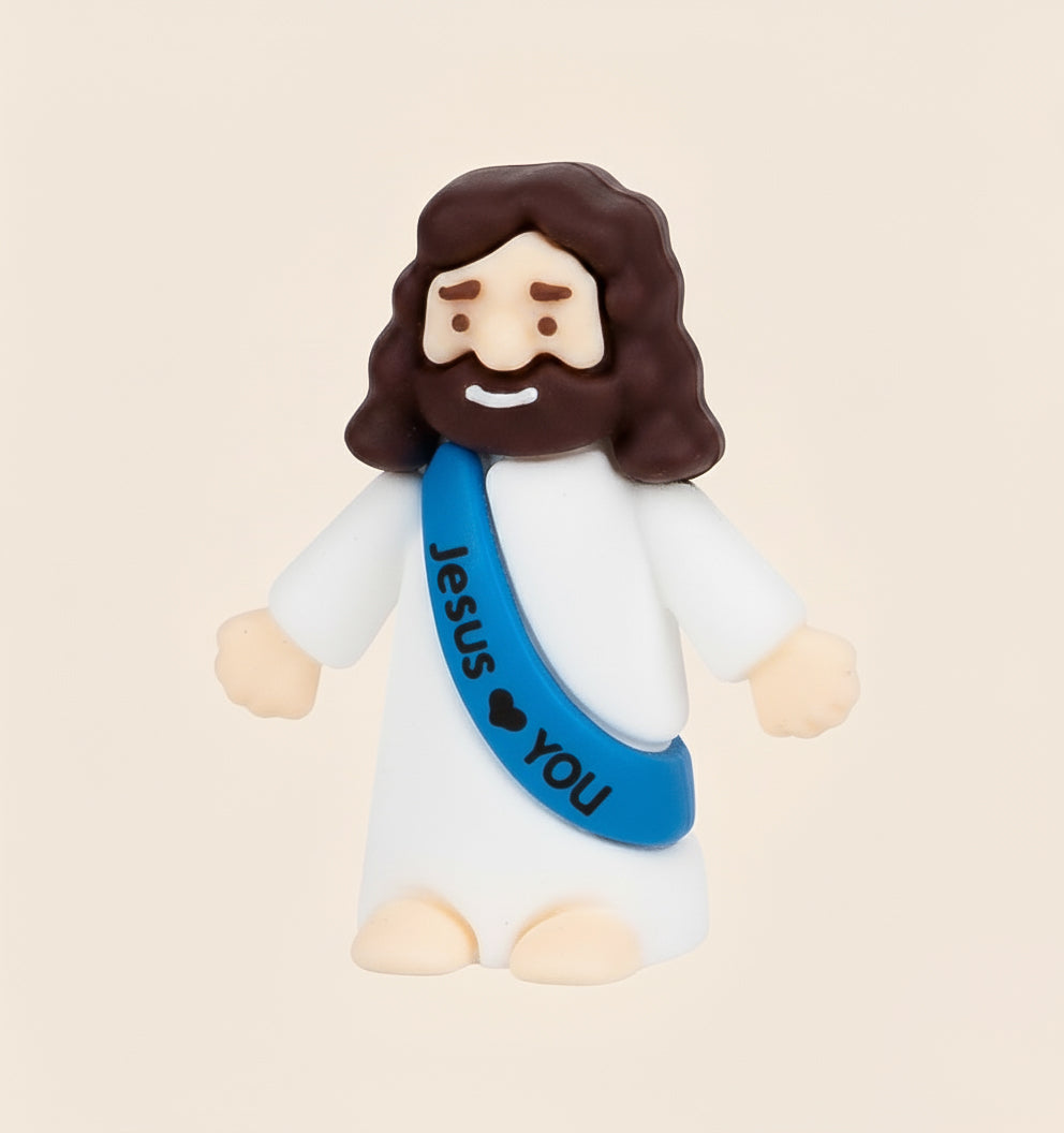 Um (01) Mini Jesus Miniatura Com Escrita | Boneco Jesus Decoração Lembrancinha Religiosa Tiny Jesus
