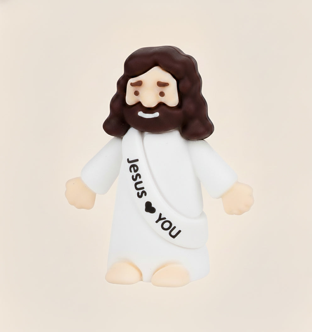 Um (01) Mini Jesus Miniatura Com Escrita | Boneco Jesus Decoração Lembrancinha Religiosa Tiny Jesus