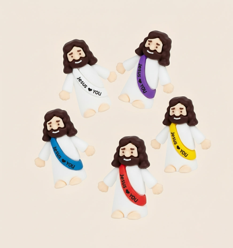 Um (01) Mini Jesus Miniatura Com Escrita | Boneco Jesus Decoração Lembrancinha Religiosa Tiny Jesus