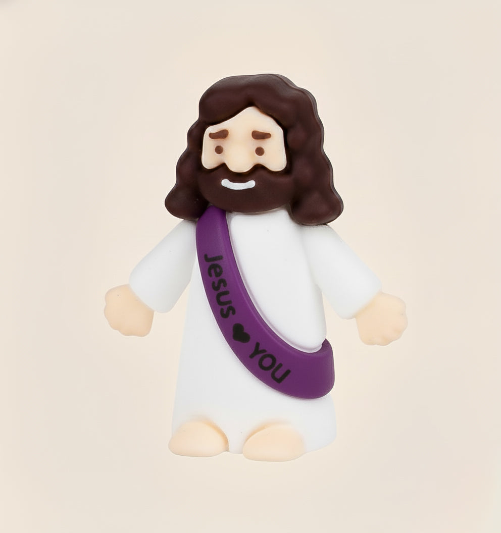 Um (01) Mini Jesus Miniatura Com Escrita | Boneco Jesus Decoração Lembrancinha Religiosa Tiny Jesus