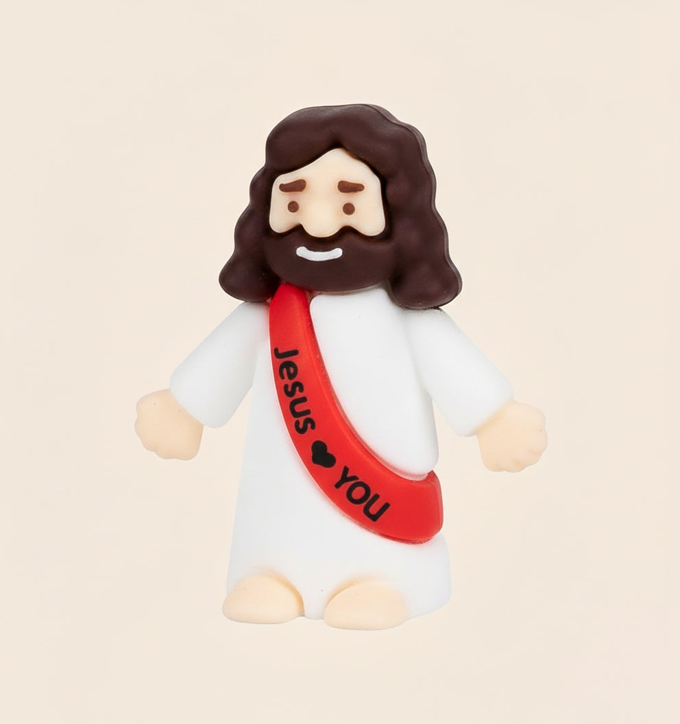 Um (01) Mini Jesus Miniatura Com Escrita | Boneco Jesus Decoração Lembrancinha Religiosa Tiny Jesus