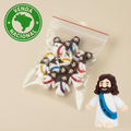 Kit 10 Unidades Mini Jesus Miniatura Com Escrita | Boneco Jesus Decoração Lembrancinha Religiosa Tiny Jesus