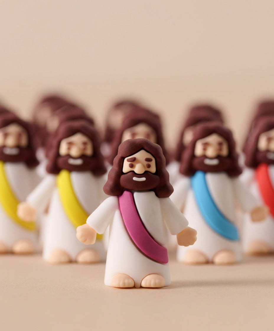 Kit 20 Unidades Mini Jesus Miniatura Sem Escrita | Boneco Jesus Decoração Lembrancinha Religiosa Tiny Jesus