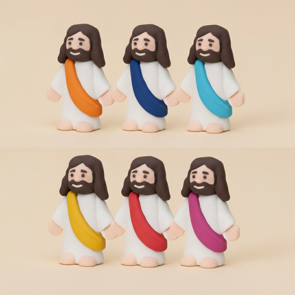 Kit 20 Unidades Mini Jesus Miniatura Sem Escrita | Boneco Jesus Decoração Lembrancinha Religiosa Tiny Jesus