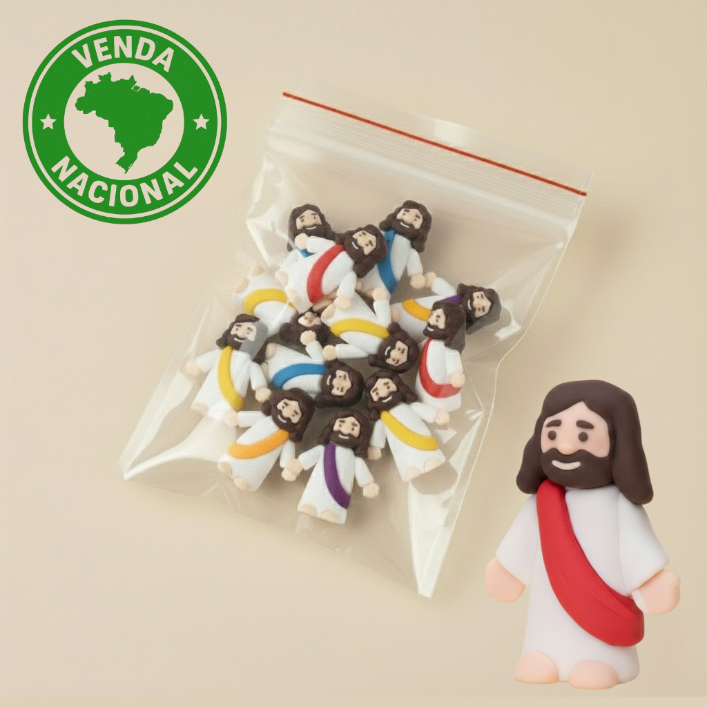 Kit 20 Unidades Mini Jesus Miniatura Sem Escrita | Boneco Jesus Decoração Lembrancinha Religiosa Tiny Jesus