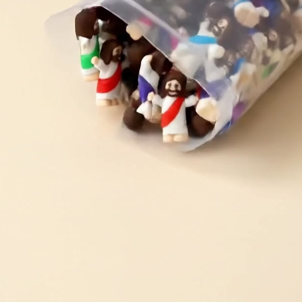 Kit 10 Unidades Mini Jesus Miniatura Braços Levantados | Boneco Jesus Decoração Lembrancinha Religiosa Tiny Jesus